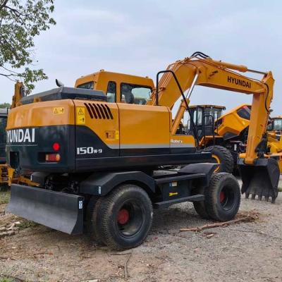 Small Used Excavator Hyundai R150w-9 Wheel Excavator 0.23m3 Bucket Capacity
