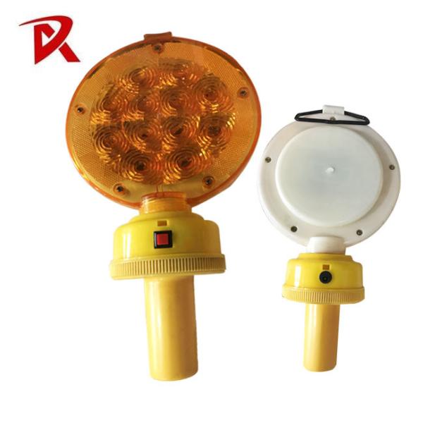 Waterproof Led Solar Warning Light With Handle Super Bright Long Lifetime 12led For Road Safety