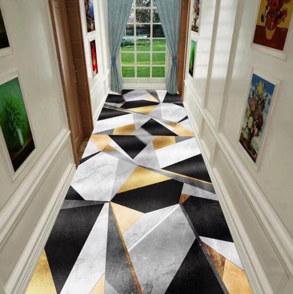 Geometric Abstract Painting Commercial Floor Mat Entrance Corridor Stairway Hotel Mat