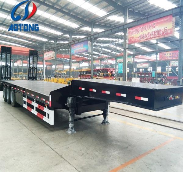 80T Low Bed Semi Trailer Heavy Loader Lowboy Truck Trailers with Custom's Requirement