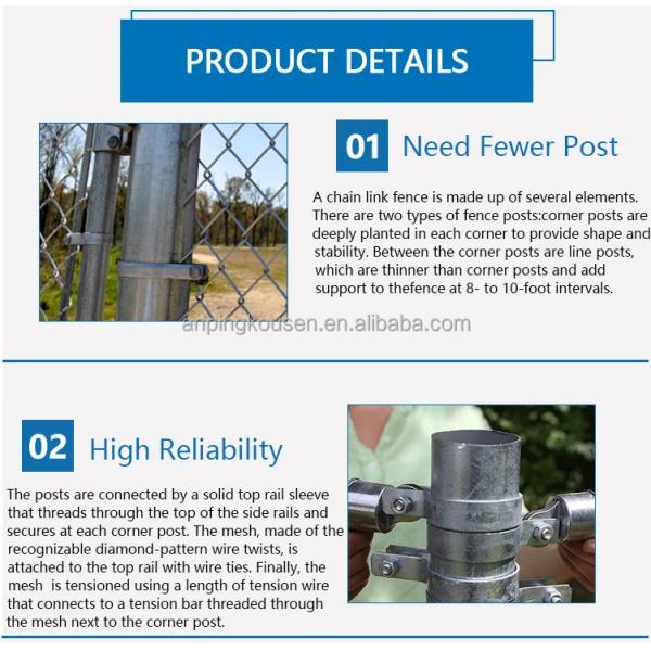 6ft X 50ft ПВХ покрытый оцинкованный стальной цепной ссылки ограждения для промышленных применений