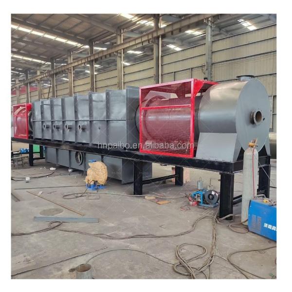 Forno de carbonatação por pirólise de biocarbono rotativo contínuo para fluxo de ar quente ambiental