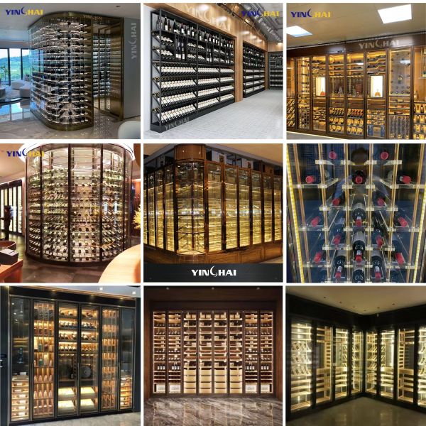 Dust Proof Stainless Steel Wine Cabinet Power Saving Glass Wine Display Cabinet