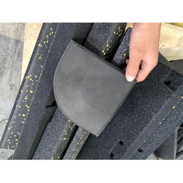 Heavy Duty Solid Black Gym Rubber Flooring Tile 20mm - Tile (1m X 1m) with Edge Corner and Clips