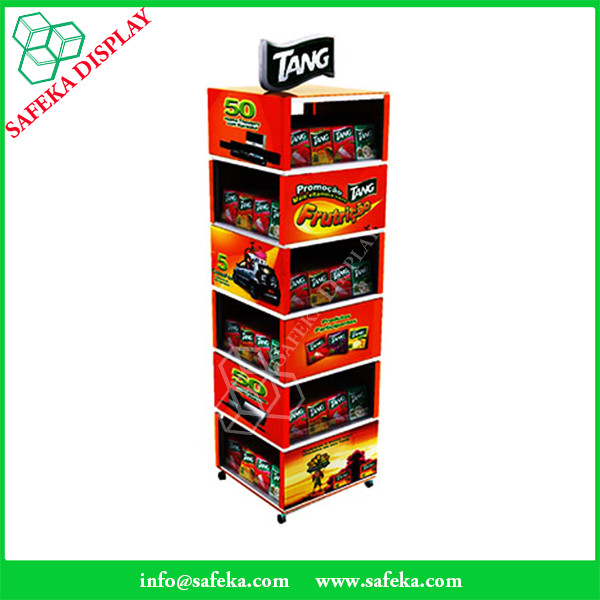 3 ways Custom display shelf China pop up display shopping mall display stand cardboard sack racks