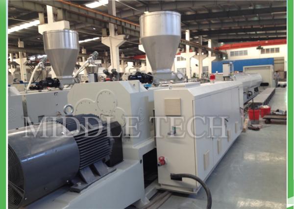 10 Bar Pvc Pipe Making Machine , Bimetallic Twin Screw Extruder WEG Motor