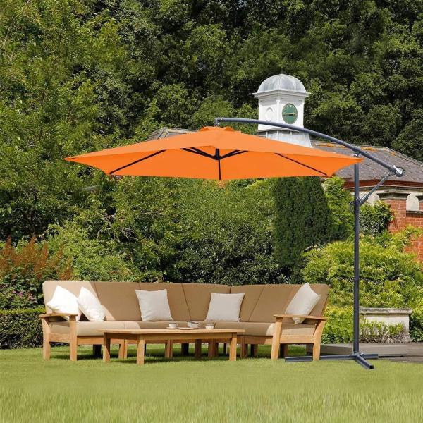 Patio Umbrella 10FT Steel Frame Waterproof Sun Shade Parasol for Outdoor Hanging Offset