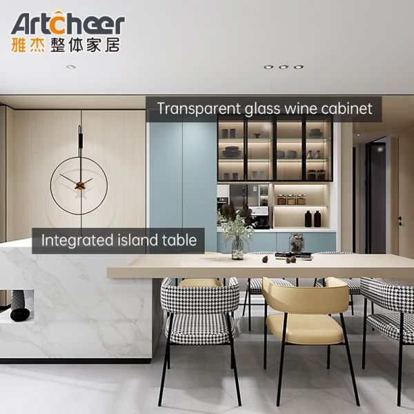 Modern Design L Shape Kitchen Cabinet with Soft Closing Drawers and Custom Size