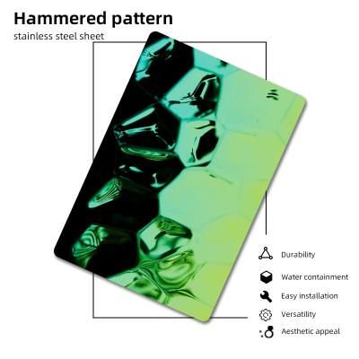 Custom PVD Color 201 304 316 Water Ripple Stainless Steel Sheet Stamped Hammered Pattern