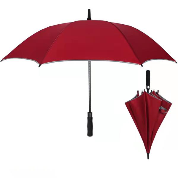 Industry Manual Control Reflective Advertising Golf Umbrella with Fiberglass Ribs