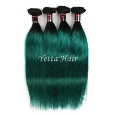 Extensões verdes do cabelo humano de Ombre das raizes da obscuridade/Weave brasileiro do cabelo