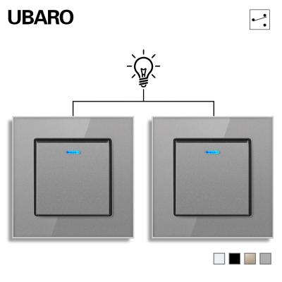 UBARO EU/UK Padrão 86Type Interruptor de Parede à Prova de Fogo 1-4 Gang Interruptor Duplo 3-2000w LED Light Switch Socket