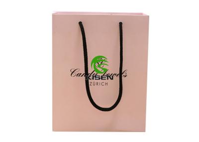 Pink Paper Handle Shopping Bags For Jewellery Matt Lamination Finishing