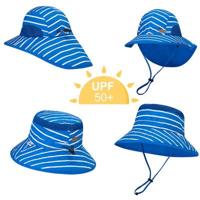 UV Resistant 50+ UPF Wide Brim Children'S Uv Sun Hats With Neck Flap 43cm 55cm