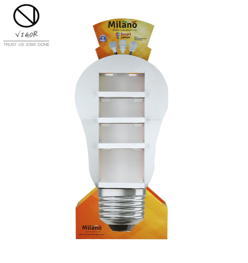 Custom Cardboard Pop Floor Displays for Advertising Retail Shop Lamp Bulb Display