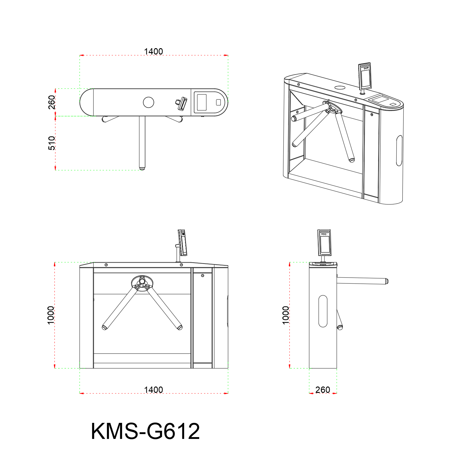 Anti-tailgating Tripod Turnstile Suitable For Theater And Cinema Ticketing Systems