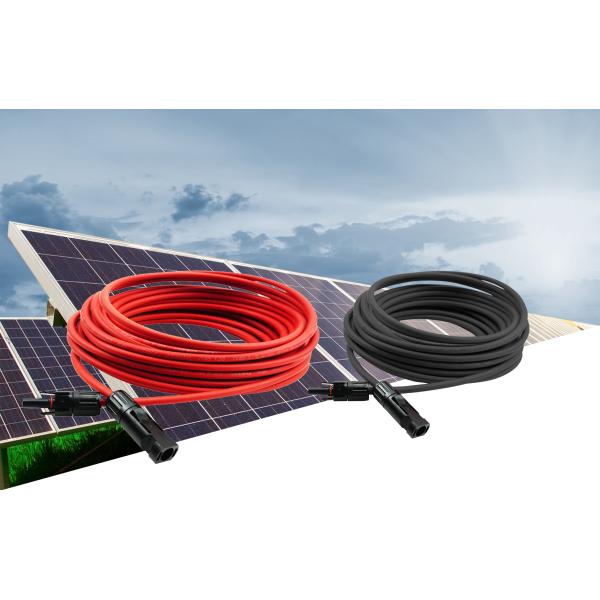 20 футов удлинительного кабеля одиночного провода 10AWG солнечного с женщиной и разъем-вилками