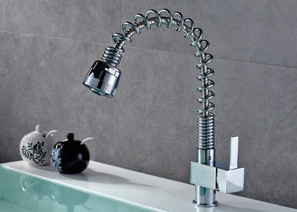 Chrome Pull Down 2 Way Kitchen Faucets Spring European Design ROVATE