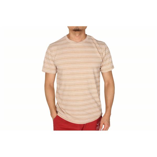 Stockpapa Pink Khaki Mens Striped Tee S M L XL