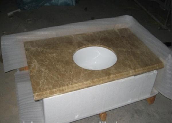 Emperador Light Brown Marble Stone Countertops For Bathroom / Kitchen