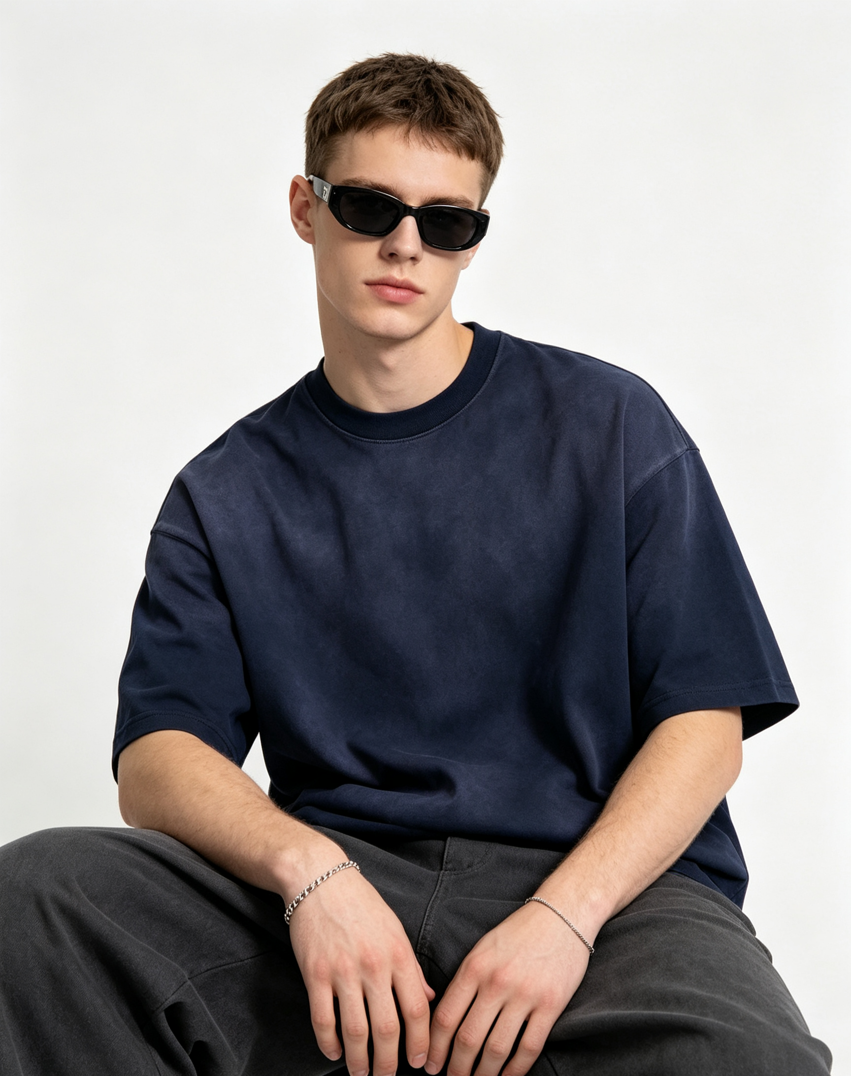 250G Cotton Faded Solid Oversized Raglan Summer Crew Neck Tee 8 Colors