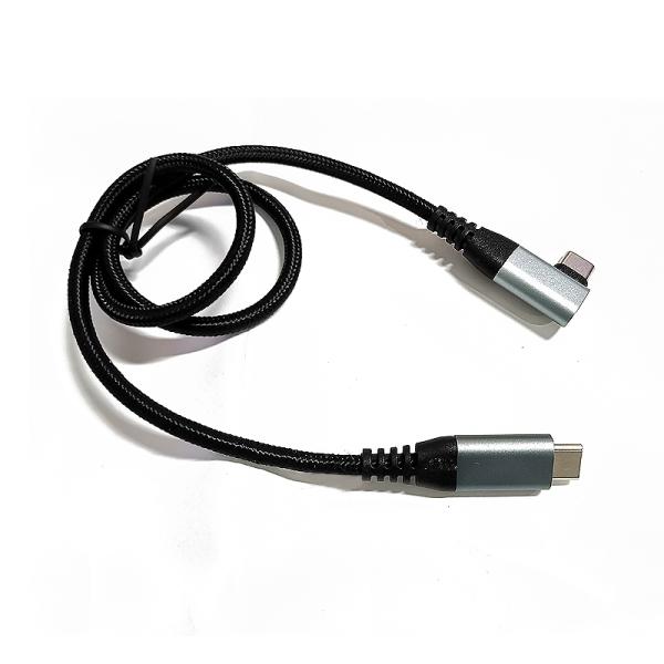 Wholesale Nylon Braided USB-C Type-C to 90° Right Angle Type-C PD 60 W Fast Charging Charger Cable for Phone 15 16 Series