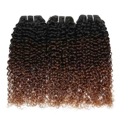 #T1B/4/30 Kinky Curly Remy Human Hair Bundles Sew In Weave Bundles Brazilian Bundle Deals