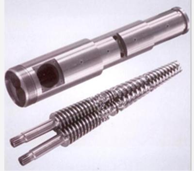 Durable PVC Plastic Extruder Spare Parts , Bimetallic Screw Barrel 0.015mm Straight