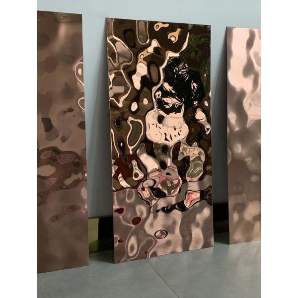 Розовое золото Водяная волна листок из нержавеющей стали толщиной 3,0 мм Водяная волна панель из нержавеющей стали