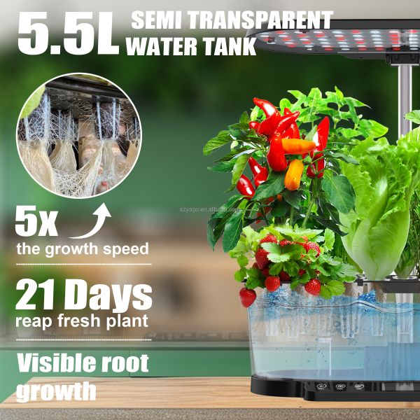 15 Pods Smart Hydroponics System with Full-Spectrum LED and Smart Water Circulation for Indoor Plants