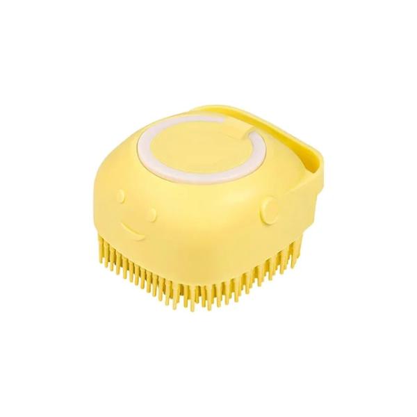 2-in-1 Pet Shower Brush with Shampoo Dispenser - Soft Silicone Massage Grooming Tool for Dogs and Cats