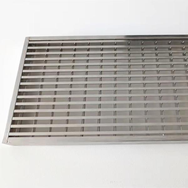 Welding Flat 5mm Drain Cover Ss Floor Grating Pressure Locked
