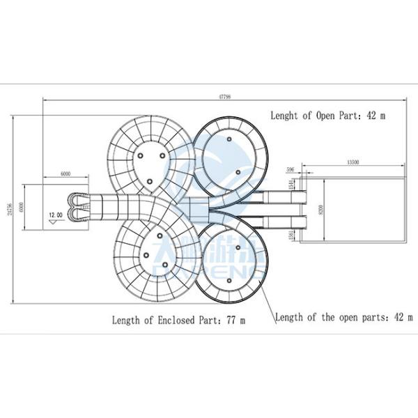Водные горки коммерчески двойной стеклоткани ржавчины 15m скольжения аквапарк Flume анти- спиральные