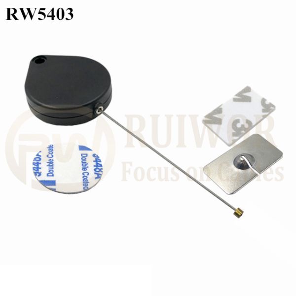 RW5403 Heart-Shaped Security Pull Box Plus 35X22mm Rectangular Adhesive Metal Plate