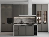 Pronto para montar design moderno custom ilha PVC armário cozinha armário de madeira cozinha