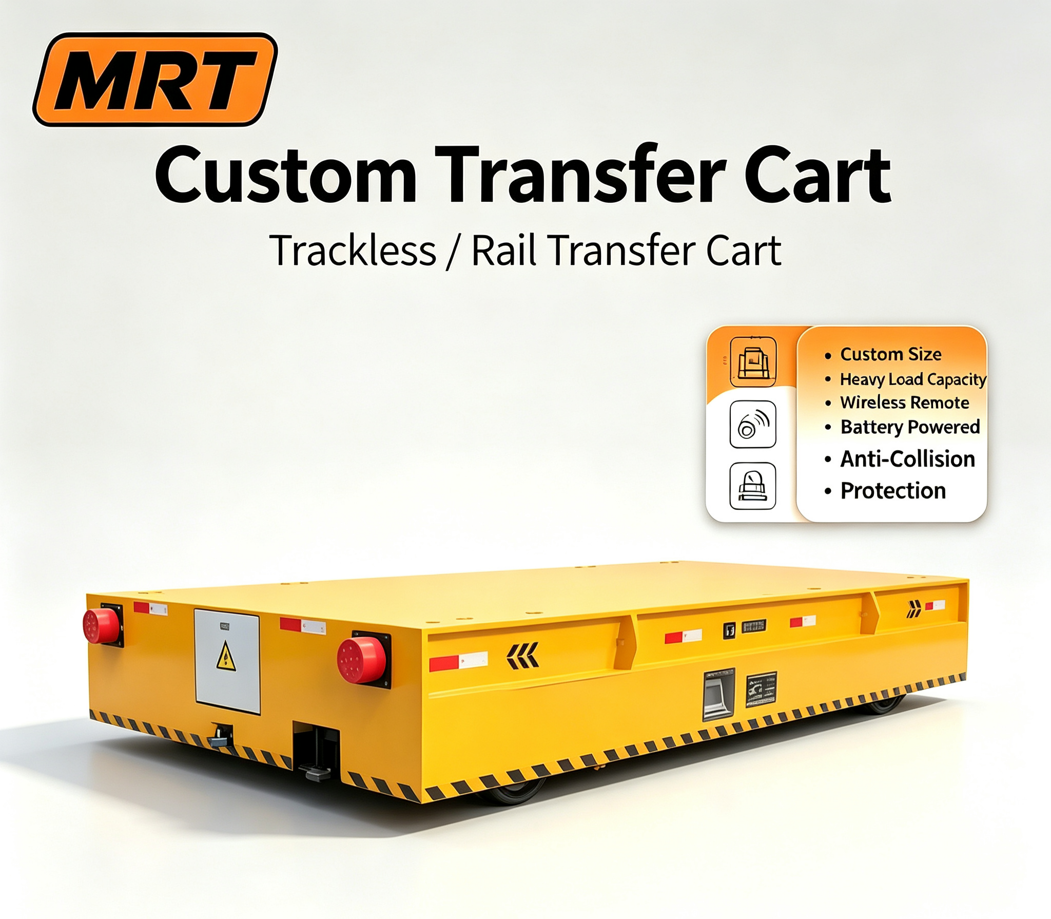 Trackless Transfer Cart Anti‑Abrasion Rubber Wheel Battery Operated For Factory Material Transfer Task