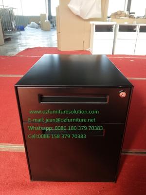Pedestal file cabinet 2 drawer,one box drawer,one file drawer,black color,H490XW360XD500mm,export to USA
