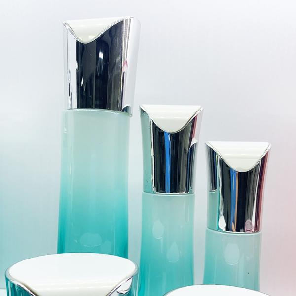 упаковка опарника 30g 50g 50ml 100ml косметическая установила крышку ясной голубой бутылки серебряную