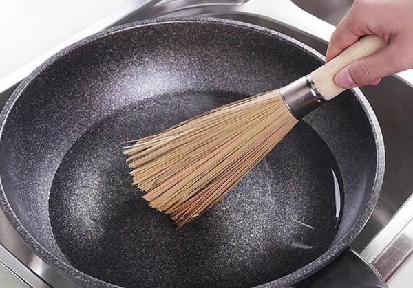 O prato de bambu de esfrega de 11,8 polegadas esfrega a ferramenta da cozinha do restaurante da casa da escova