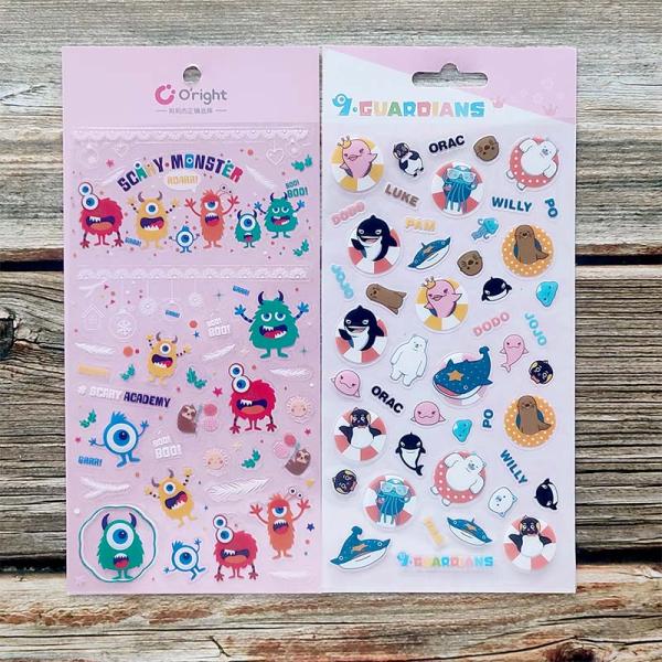 Стикеры изготовленного на заказ листа стикера мультфильма PVC милые животные прозрачные для домашнего оформления