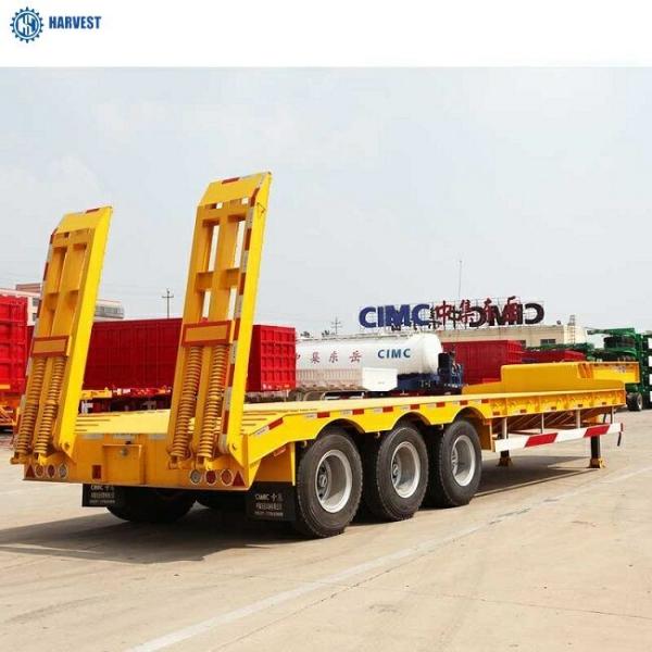3 Axles 60 Ton 13m Lowboy Heavy Duty Semi Trailer With Mechanical Ladder