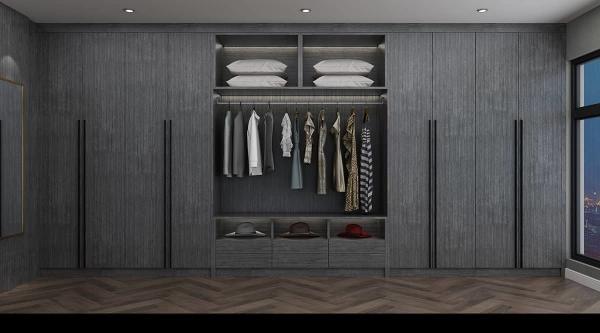Gray Gold Stainless Steel Wardrobe Cabinet SS Almirah Glass Doors For Clothes