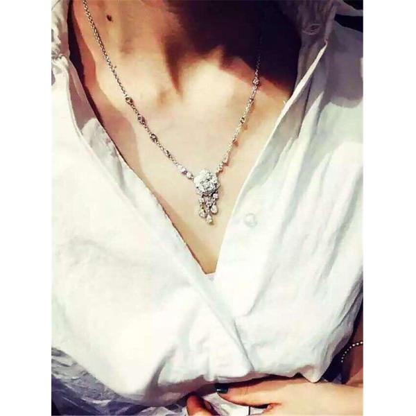 Luxury jewe factory Rose diamond  Necklace 18k gold  white gold yellow gold rose gold diamond Necklace