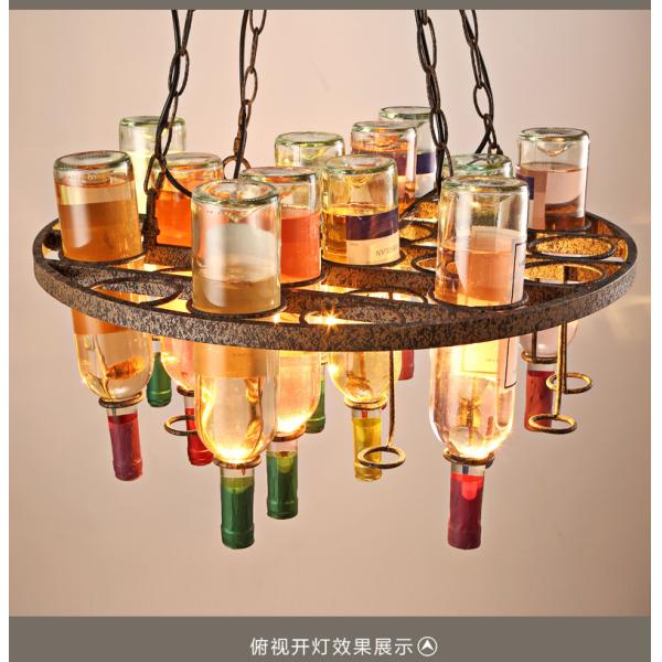 Vintage Wine Bottle lights for Bar Resturant Colourgul glass bottle pendant lights industrial bar light(WH-VP-87)