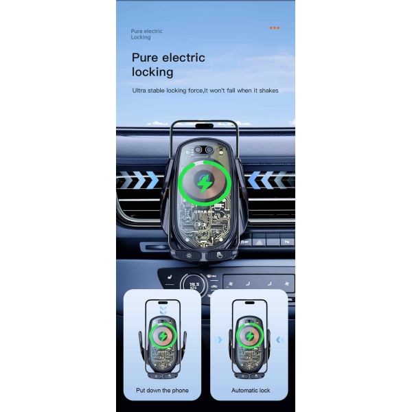 Magnetic Wireless Car Charger Mount 360° Rotation Car Phone Holder