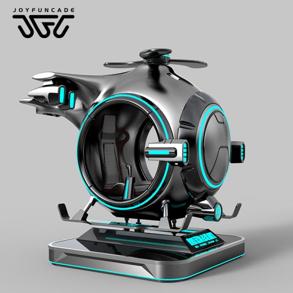 Customizable for Commercial Use VR Flight Simulator Helicopter-Shaped VR Arcade Game Suitable for Children