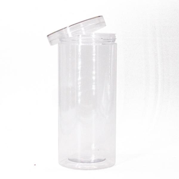Transparent Pet Plastic Round Jars With Aluminum Alloy Sealed Cap Custom 500ml Plastic Jars of Peanuts or Grains