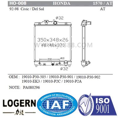 19010-P30-505 19010-P30-G01 19010-P30-G02 HONDA Car Radiator Civic / Del Sol 92-98