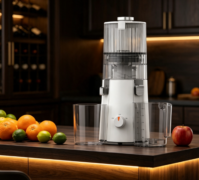 Fresh Smart HJ102A Slow Masticating Juicer Machine – Whole Fruit & Vegetable Extractor with BPA-Free Components, 55 RPM Cold Press Technology for Maximum Nutrient Retention