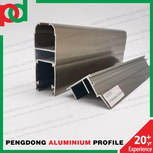 Champagne Anodized 6063 Grade Aluminium Profile for Doors and Windows with 5.8 Meter Length